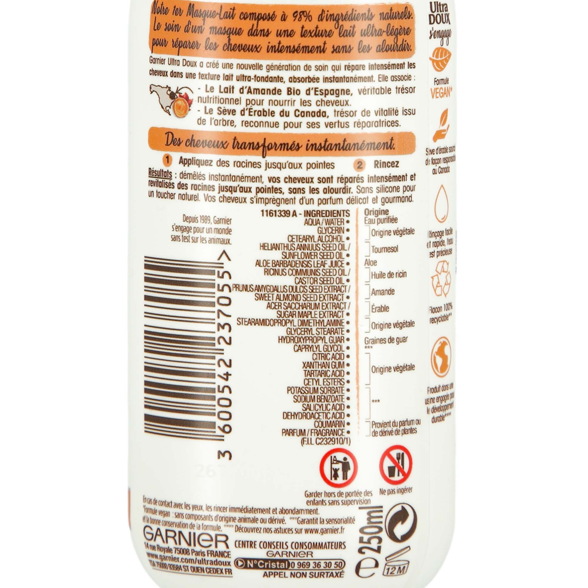 Stokomani Beauté Masque-lait érable guérisseur masque cheveux