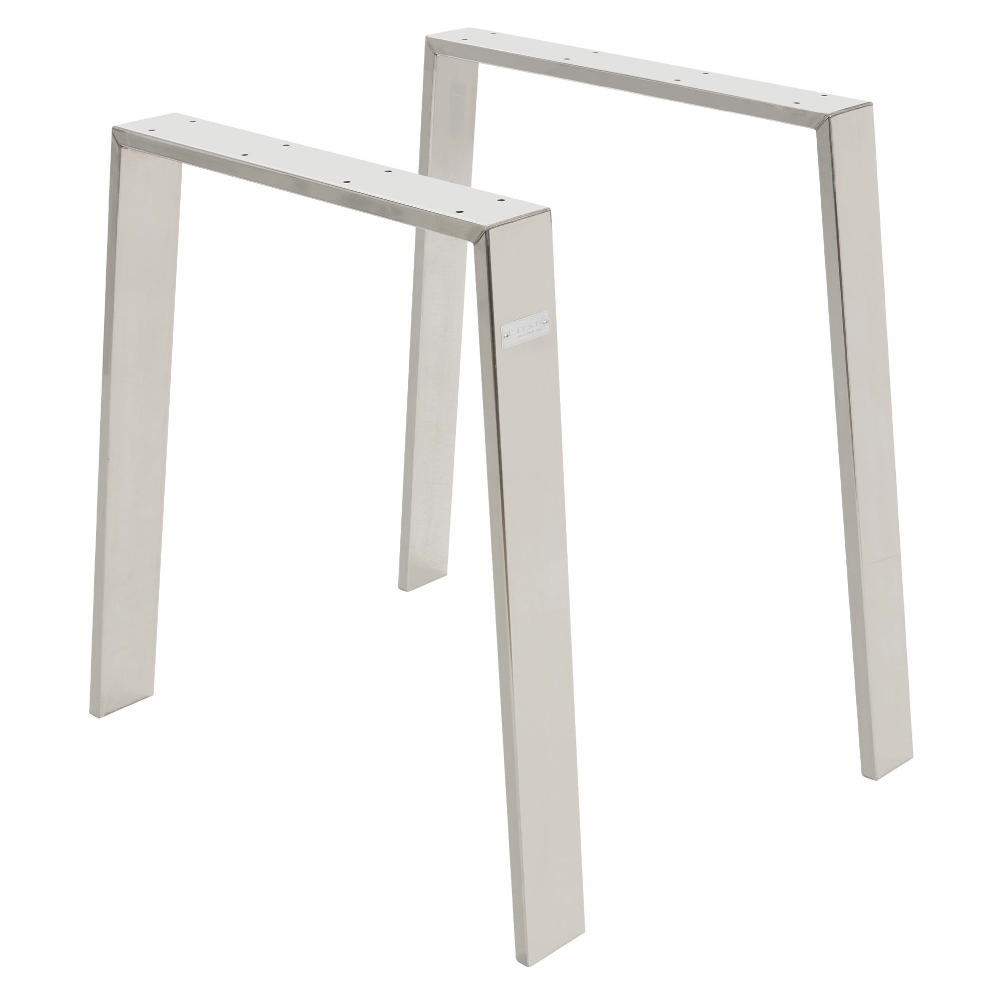 ECD Germany ML-Design pieds de table 72 cm argent lot de 2 acier