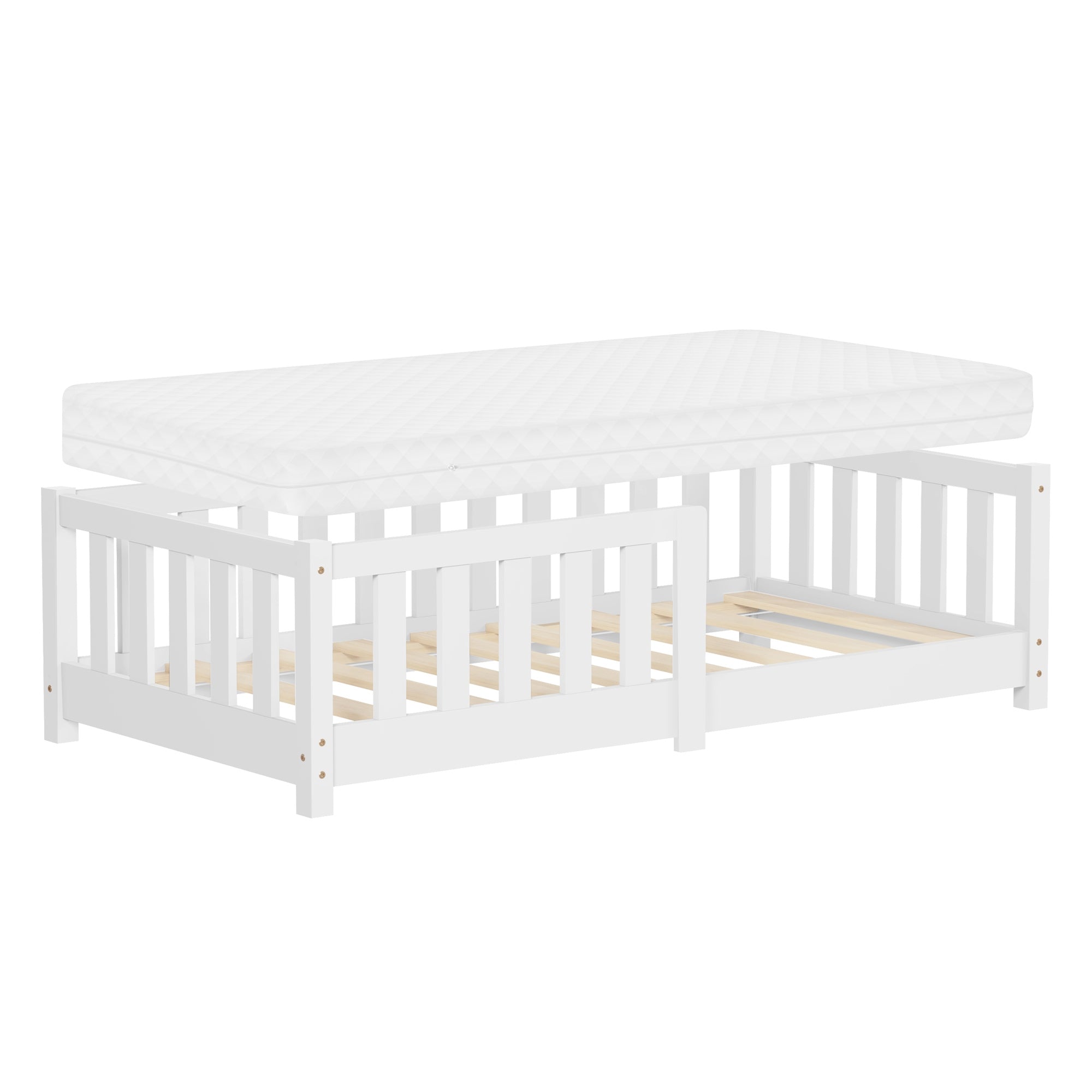 ECD Germany Kinder Lit enfant 70x140 blanc avec matelas
