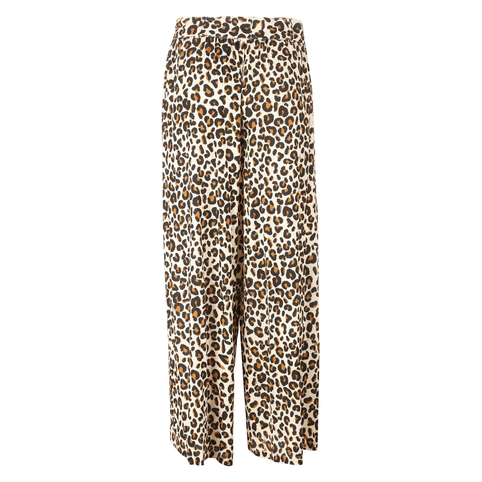 Pantalon large imprimé marron femme taille 38 fluide