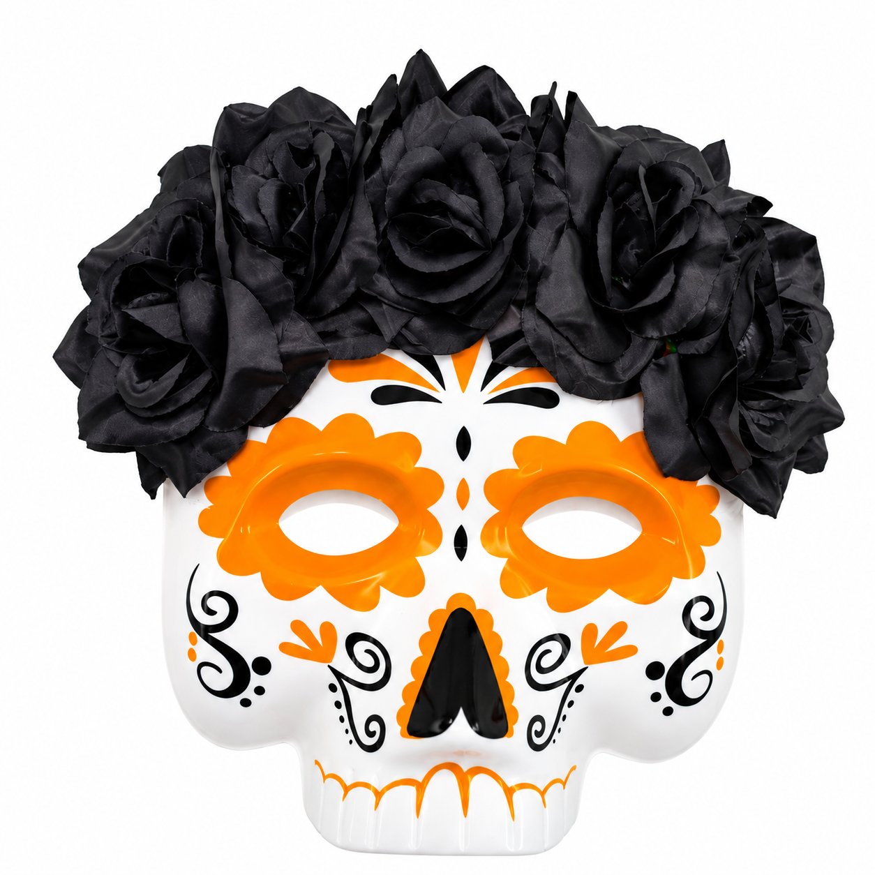 Stokomani Masque Dia de los Muertos PVC Noir Déguisement