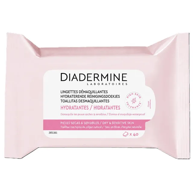 Diadermine 40 lingettes démaquillantes hydratantes visage