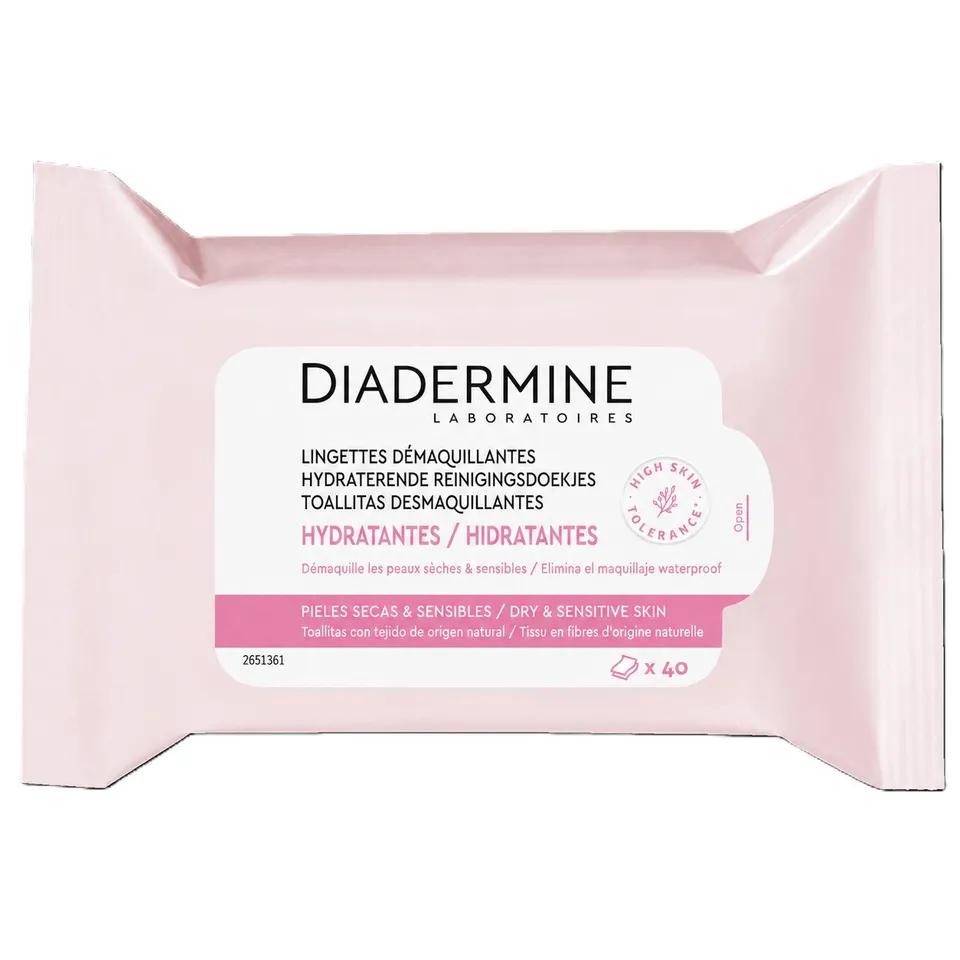 Diadermine 40 lingettes démaquillantes hydratantes visage