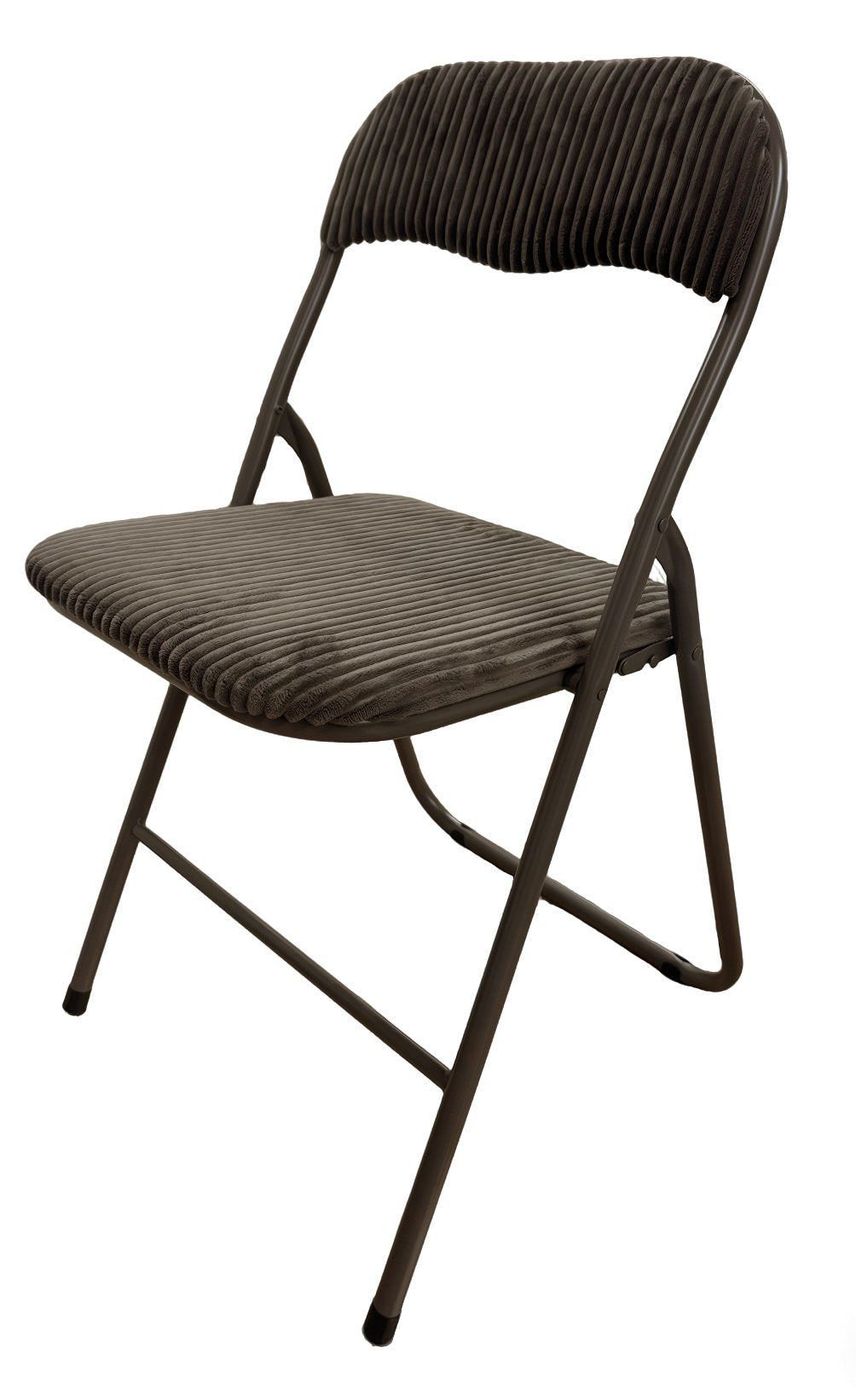 Stokomani Maison chaise pliable velours côtelé marron