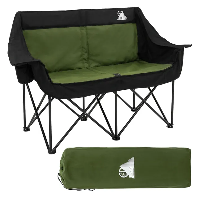 ECD Germany chaise camping double pliante kaki 2 places 200 kg