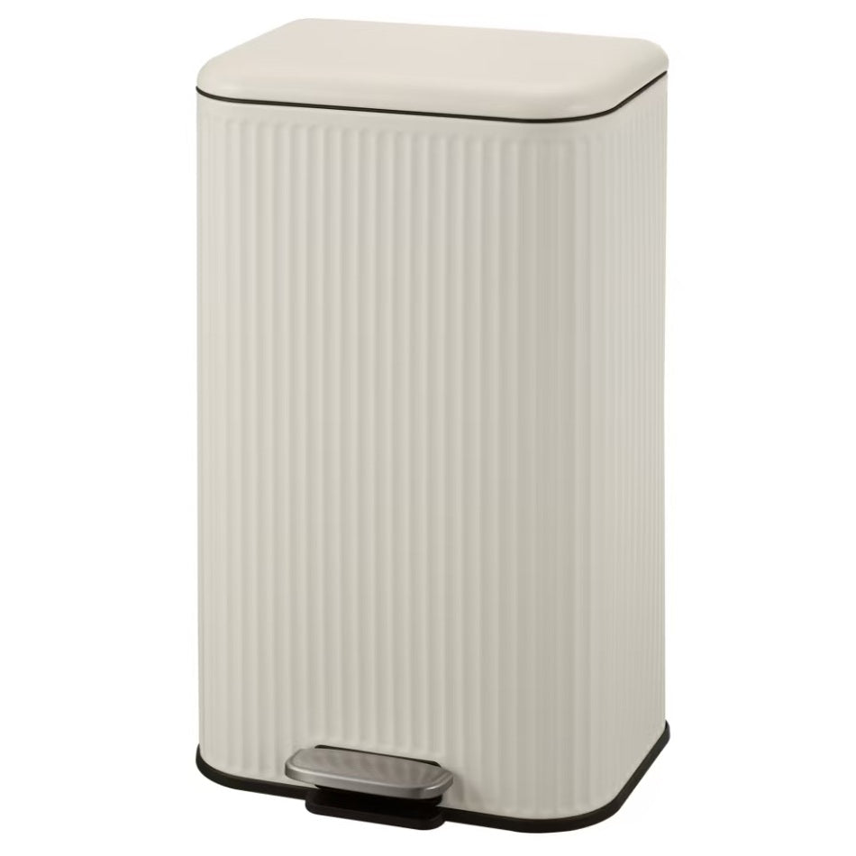 Red Deco Line poubelle cuisine pédale 50L crème mat inox