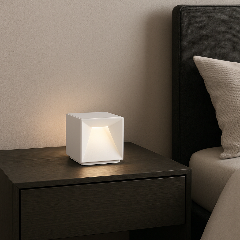 Red Deco Cubox White H10cm lampe sans fil blanche dimmable