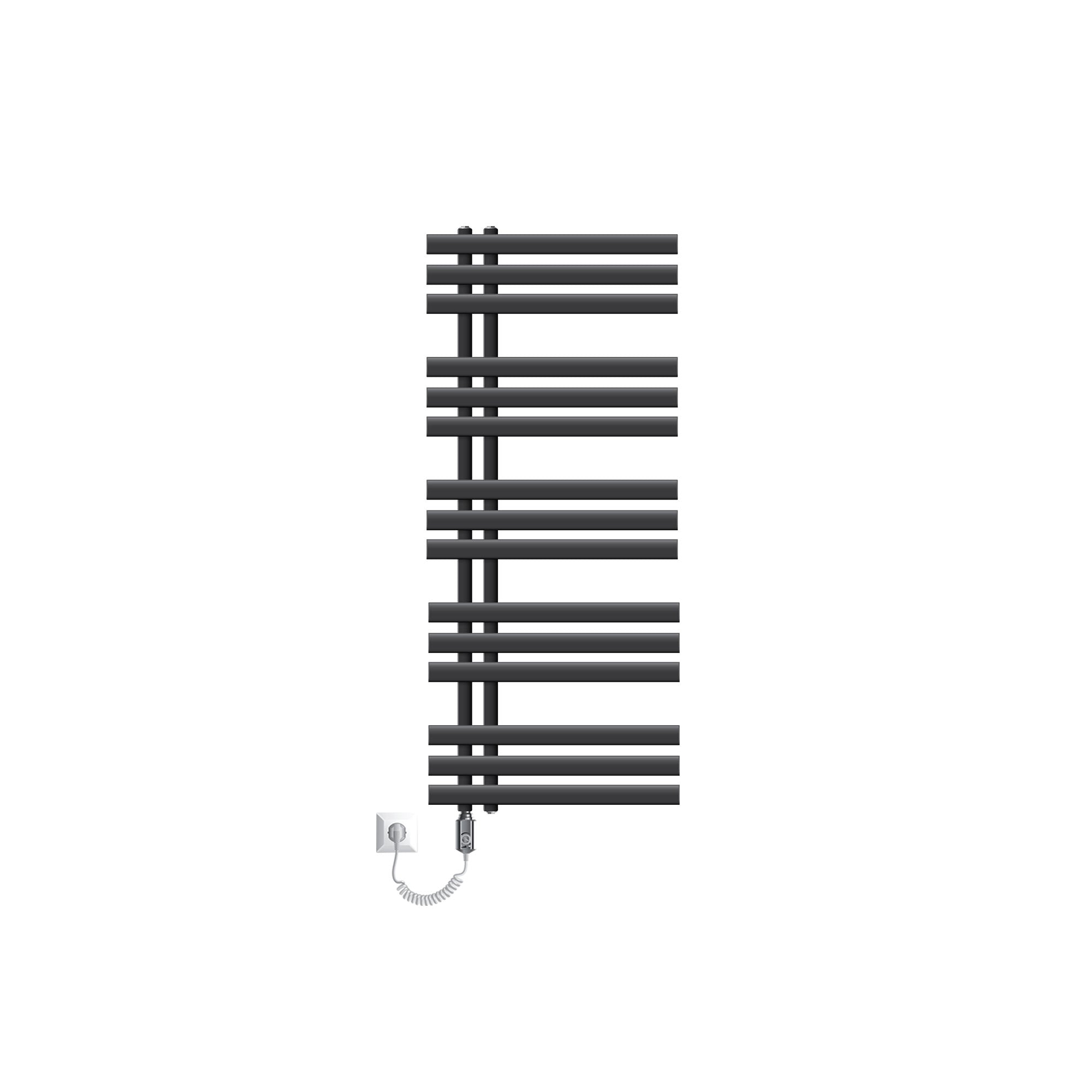 Sèche-serviettes électrique 500x1200 mm anthracite 1200W