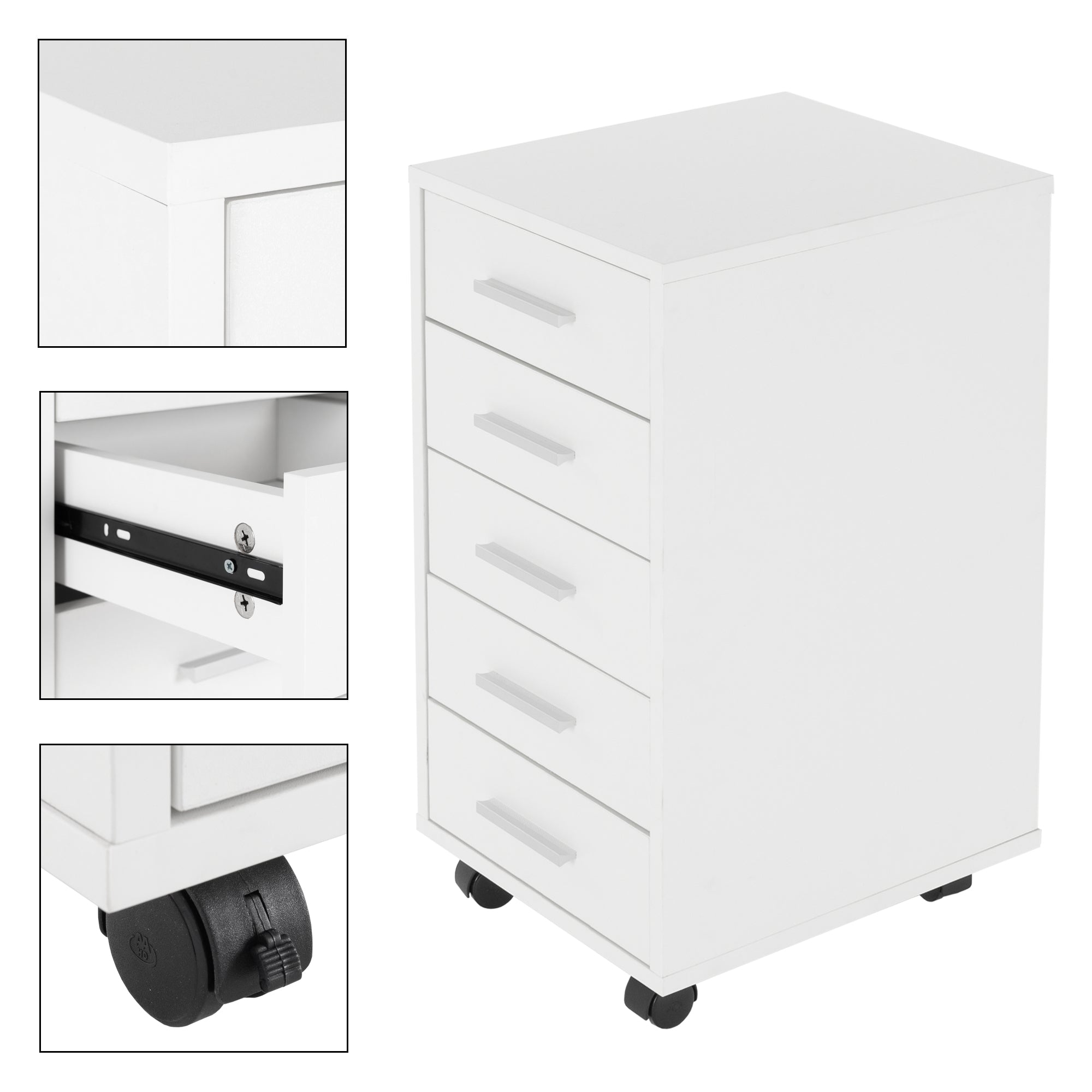 ML-Design Rollcontainer Caisson bureau 33x38x63,5 cm 5 tiroirs