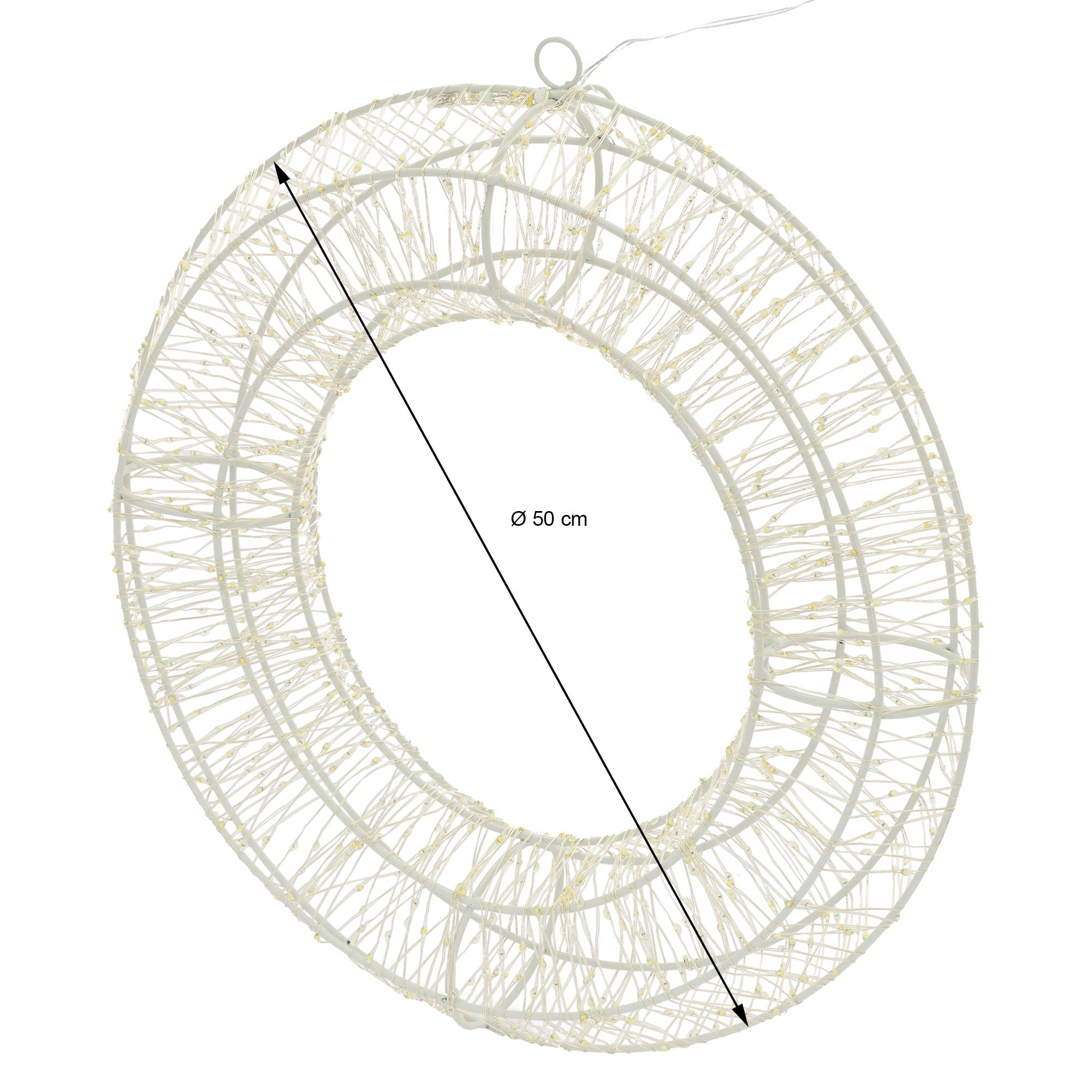 ECD Germany Couronne LED métal 50 cm blanc chaud 1440 LED