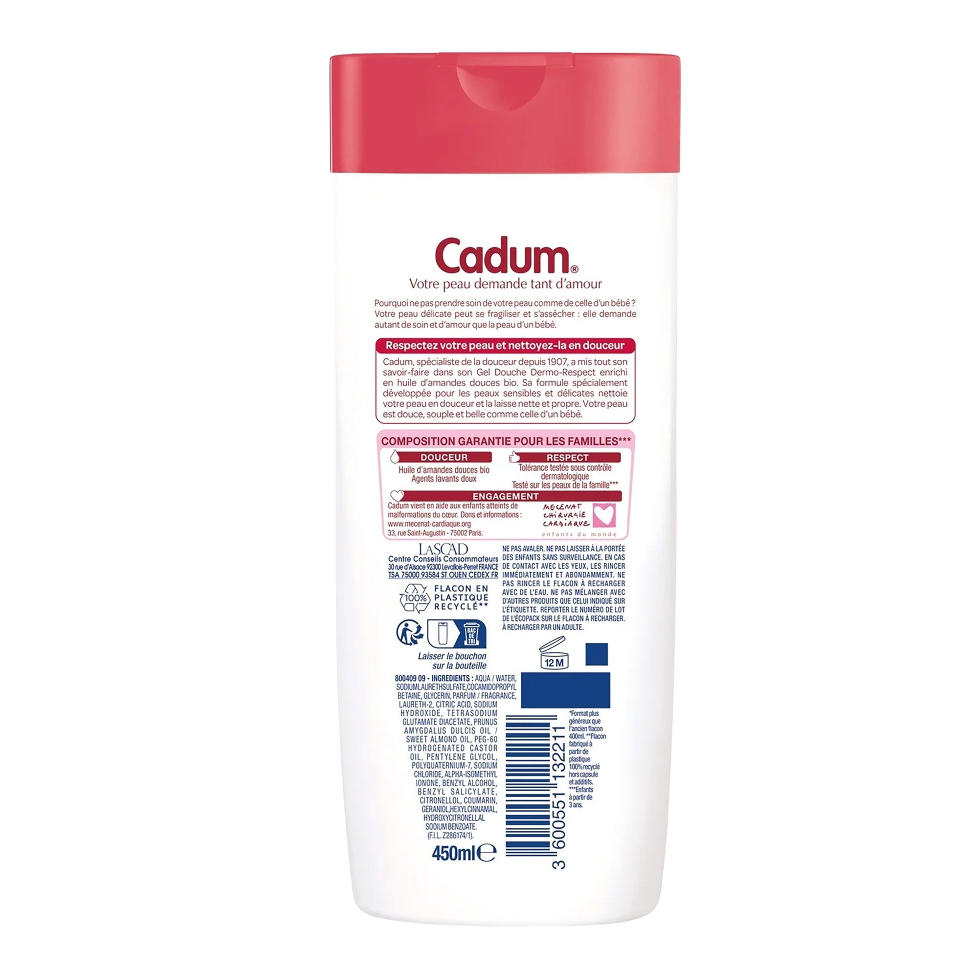 Cadum Dermo Respect gel douche peaux délicates