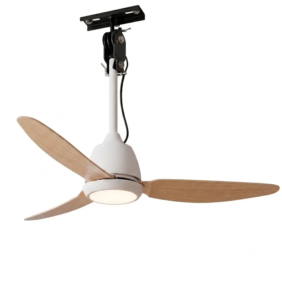 Red Deco Corali 106cm ventilateur plafond LED blanc bois