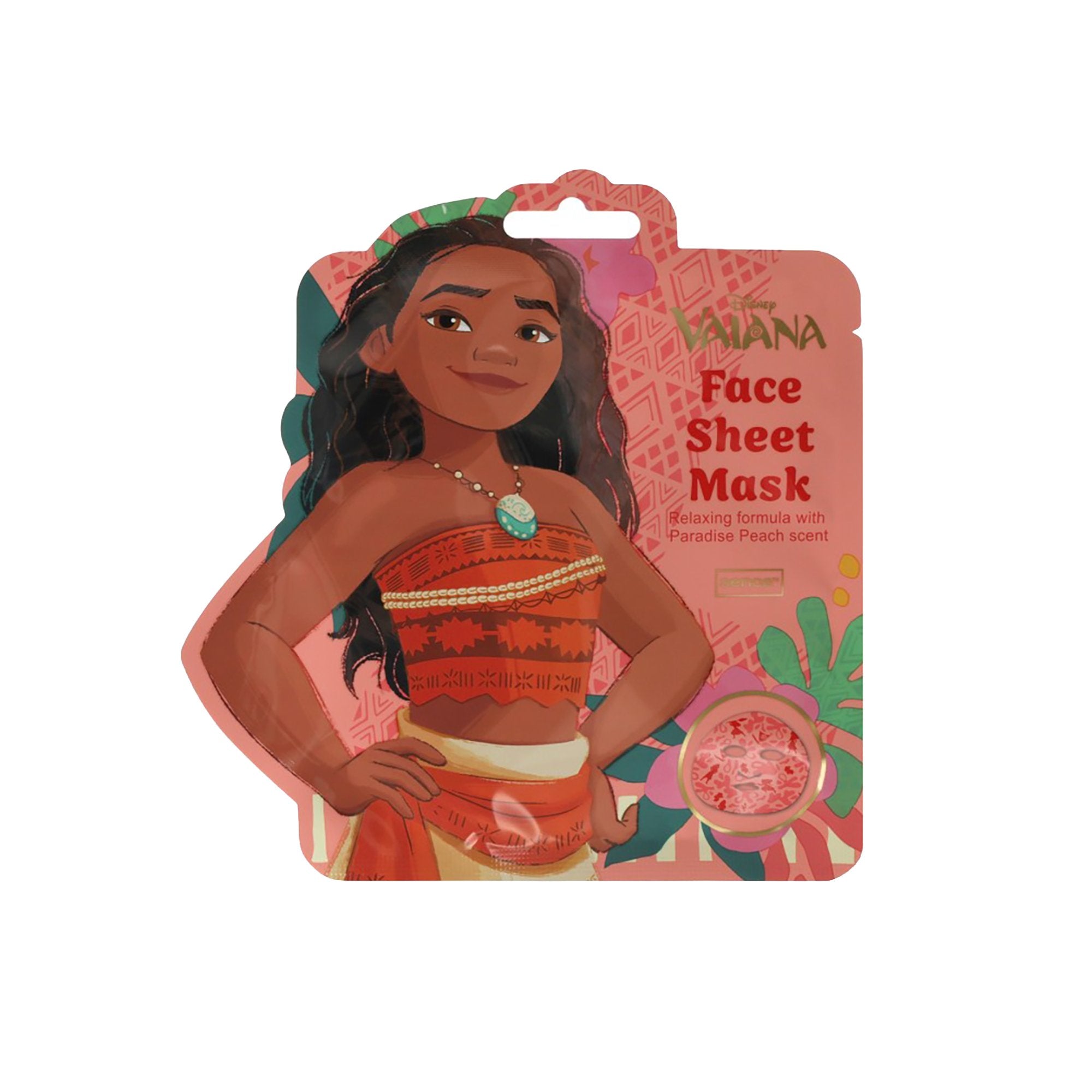 Disney Vaiana masque visage tissu rose soin beauté