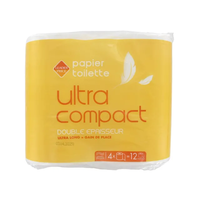 Leader Price Produits ménagers Papier toilette compact 4=12