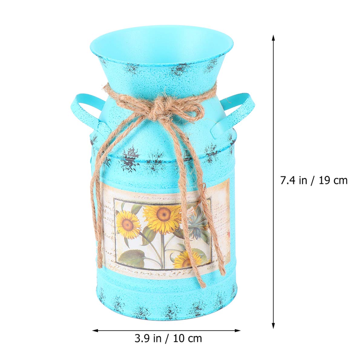 Milisten Home & Kitchen vase seau galvanisé bleu ciel 1 pièce