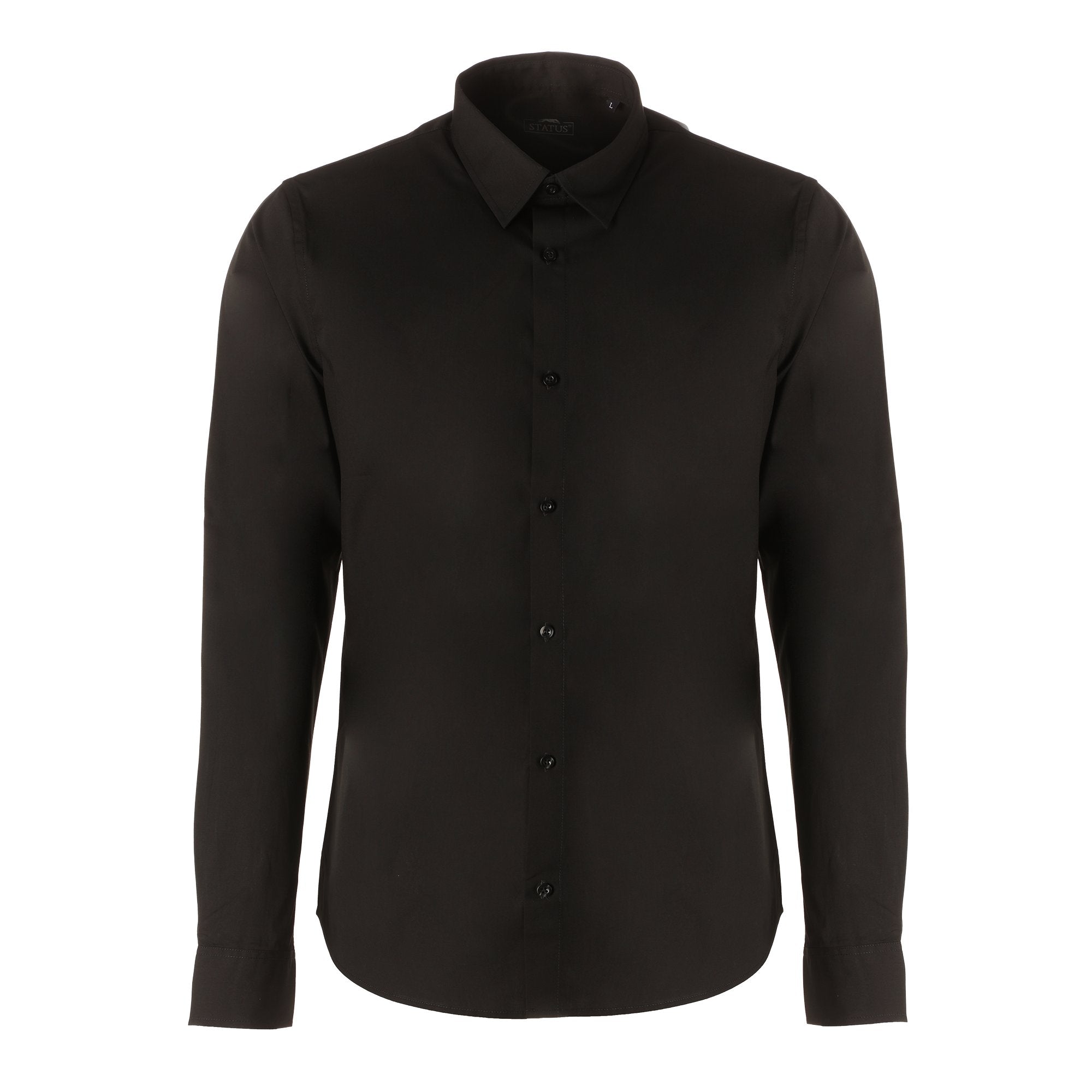 Stokomani Mode chemise noire homme basic tailles S à XXL