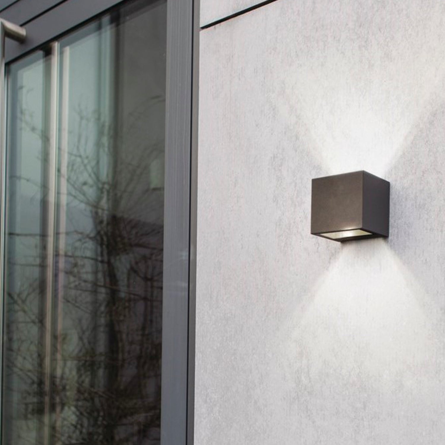 Red Deco Gemini Cube applique murale extérieure gris LED
