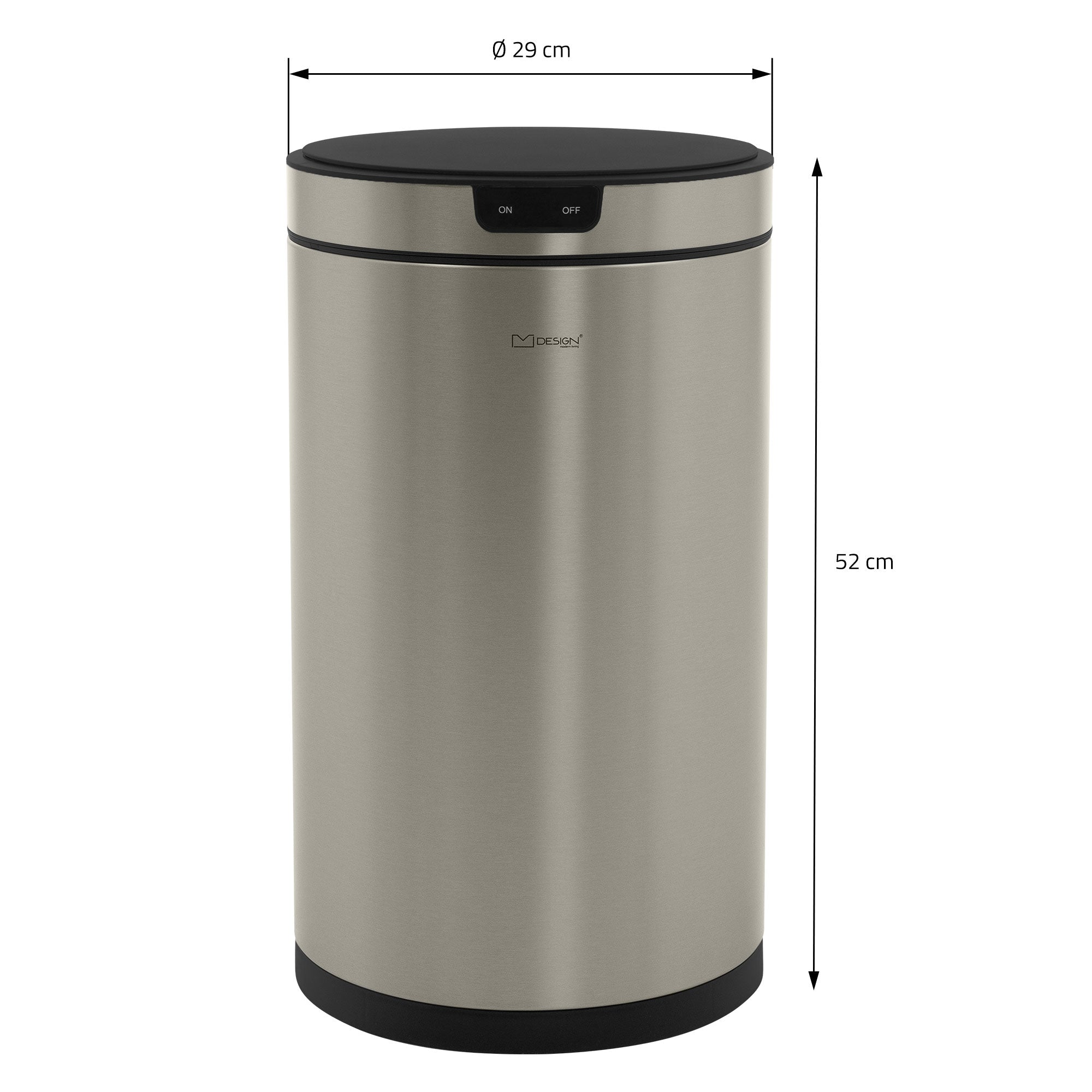 ECD Germany Möbel Poubelle Capteur 30L Inox Argent Sans Contact