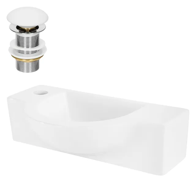 ML-Design lavabo céramique 44,5x25,5 blanc sans trop-plein
