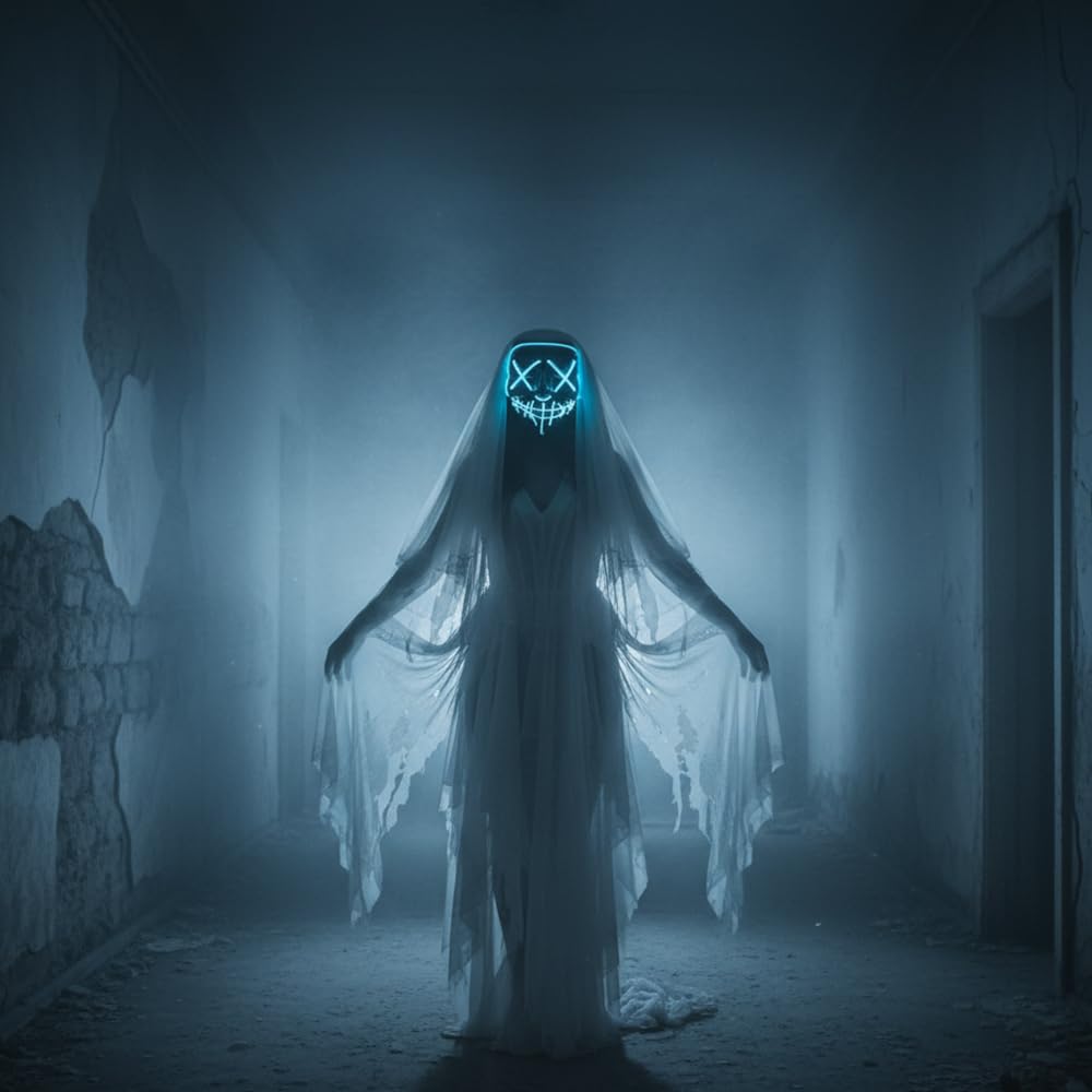 Shop-Story Loisirs Masque LED Nightmare Bleu Halloween