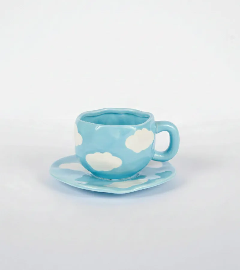 L'avant gardiste Nuage tasse et soucoupe céramique blanche