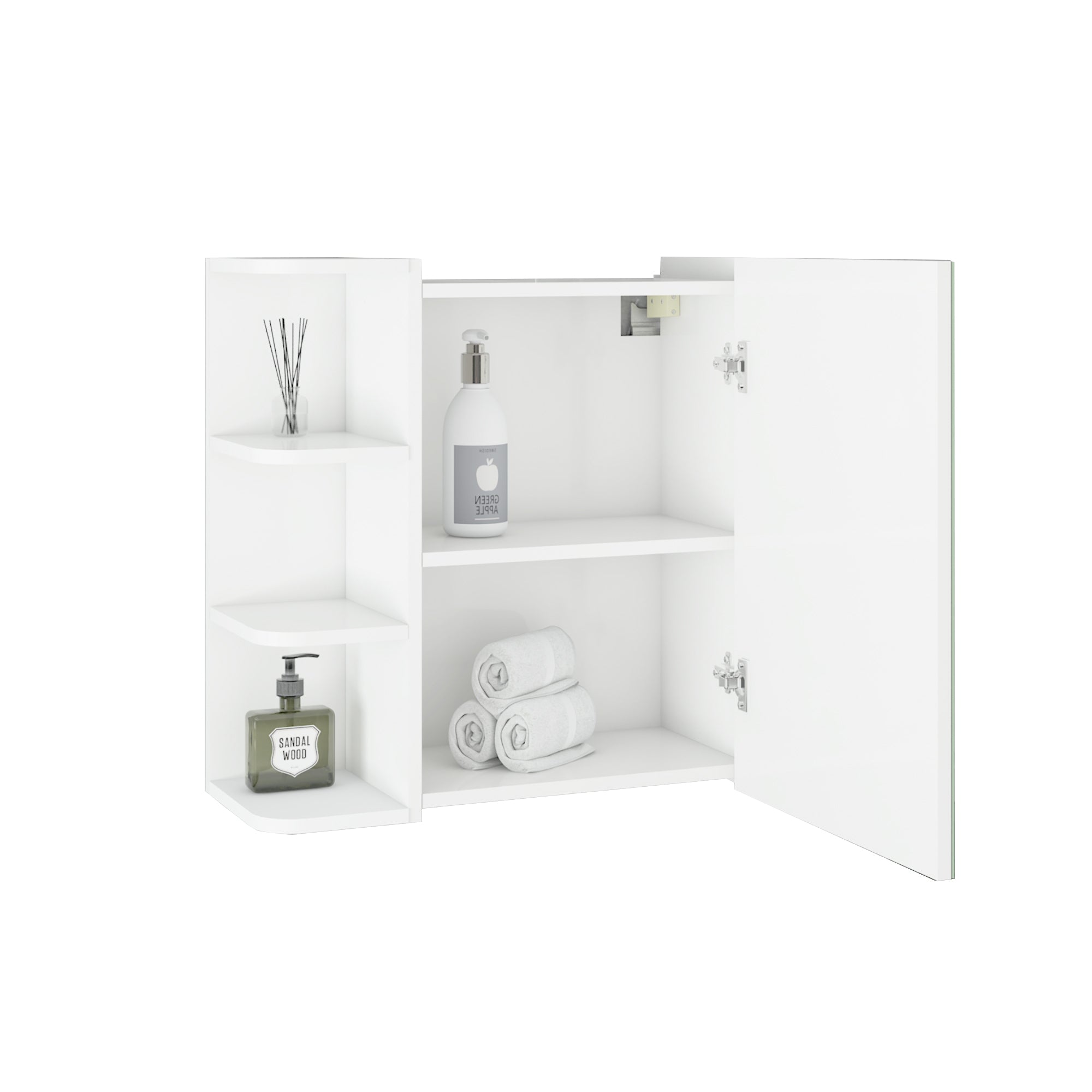 ECD Germany ML-Design ensemble salle de bain blanc 5 pièces avec miroir