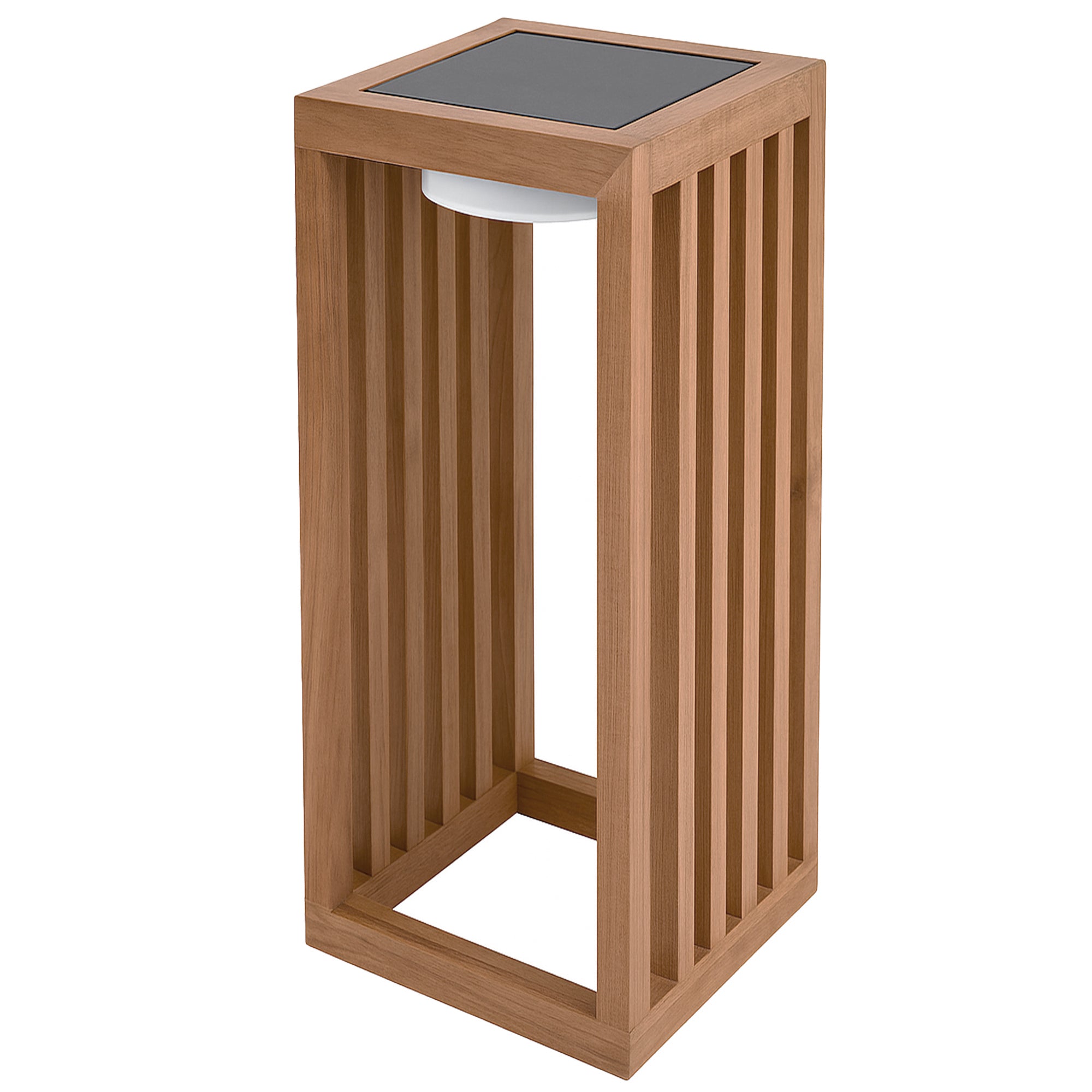 Red Deco Chennai Tall lanterne solaire teck H50 cm blanc chaud