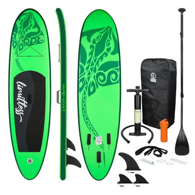 ECD Limitless 308x76x10 cm paddle gonflable vert PVC avec pompe
