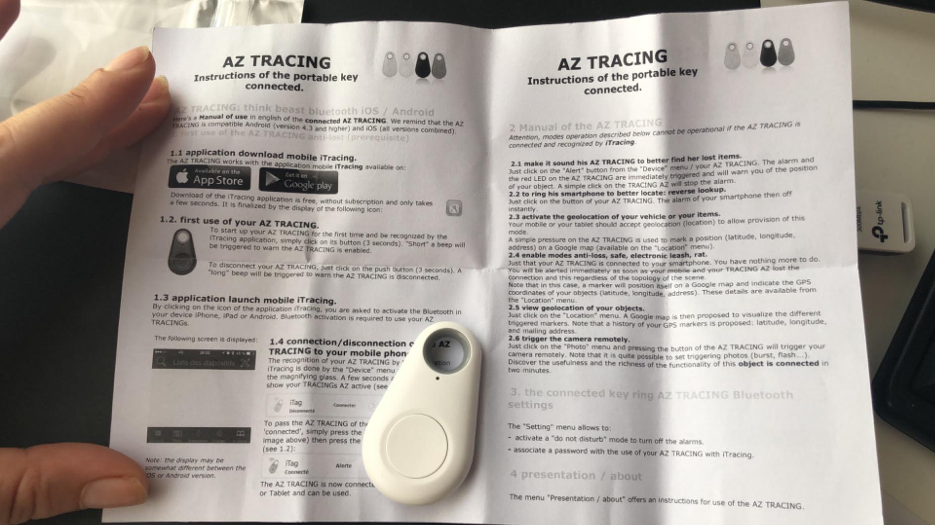 Shop-Story High-Tech AZ Tracing traceur porte-clés blanc