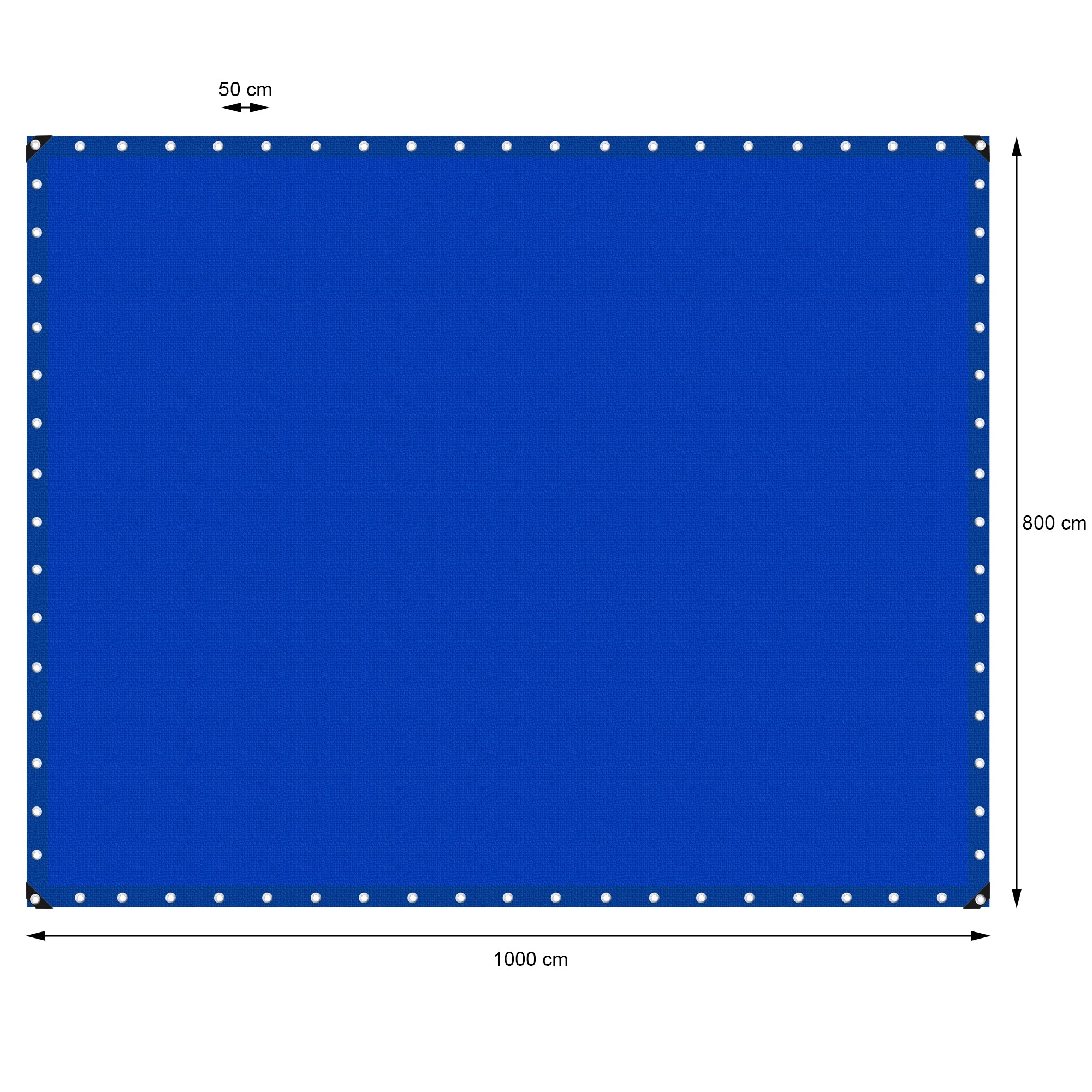 ECD Germany Garten bâche bleue 8x10 m 180g/m² PE à œillets