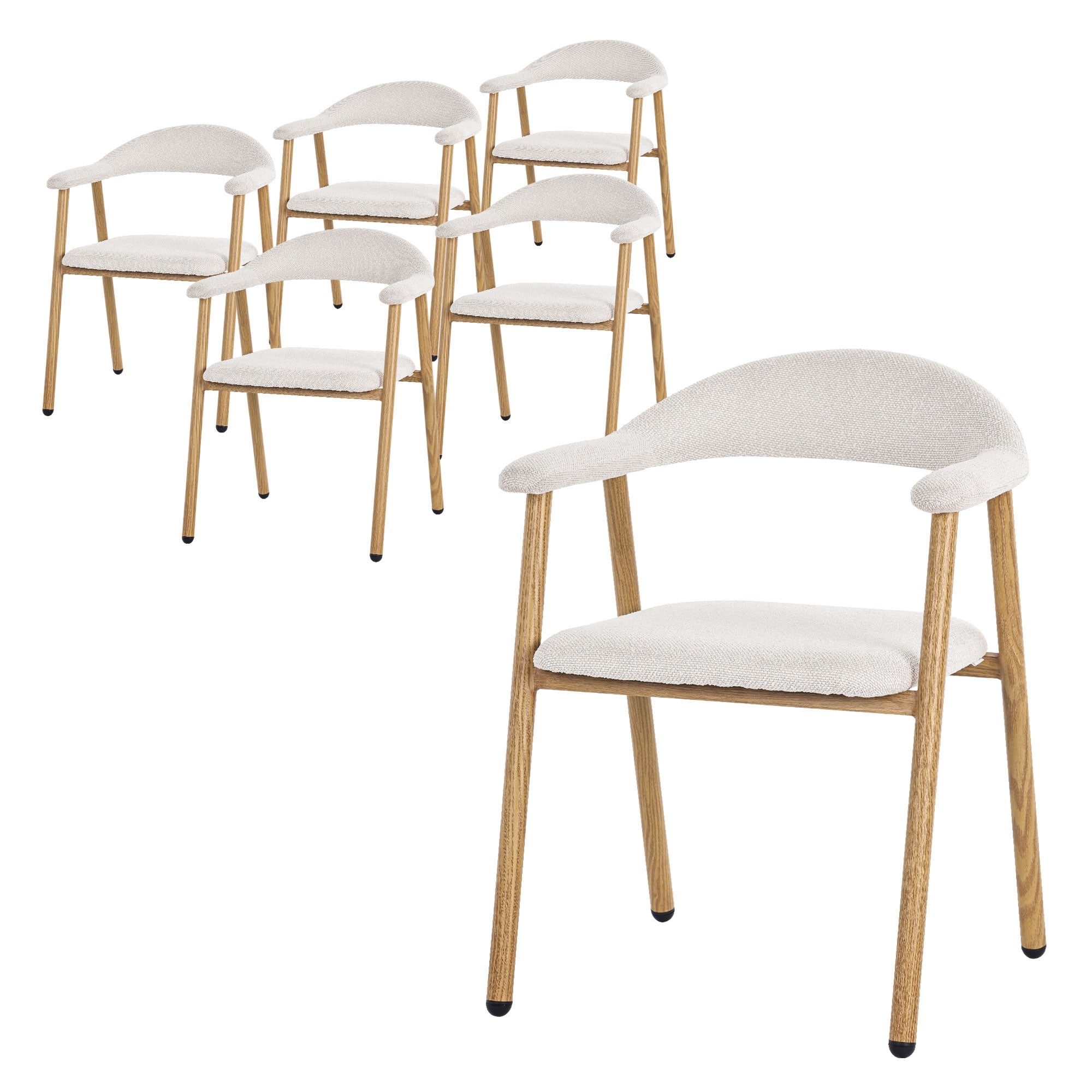 ML-Design chaise salle à manger grise tissu lot 2 dossier