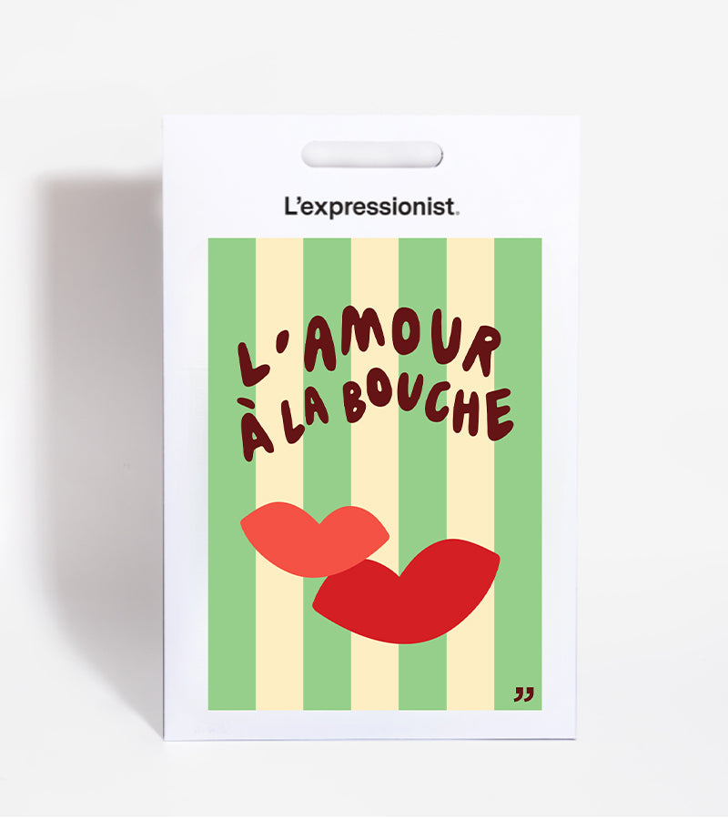 L'amour à la bouche poster déco murale couple