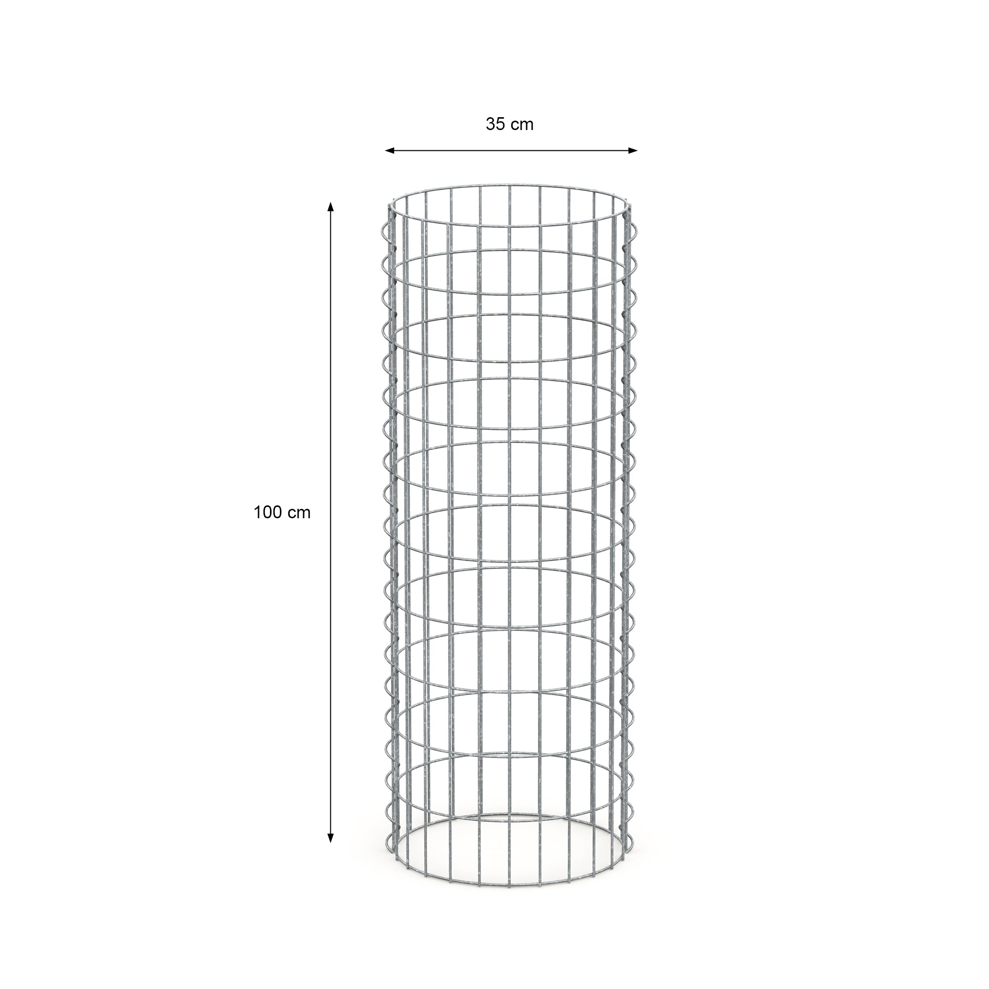 ECD Germany Garten gabion colonne Ø35x100 cm acier galvanisé 4 pcs