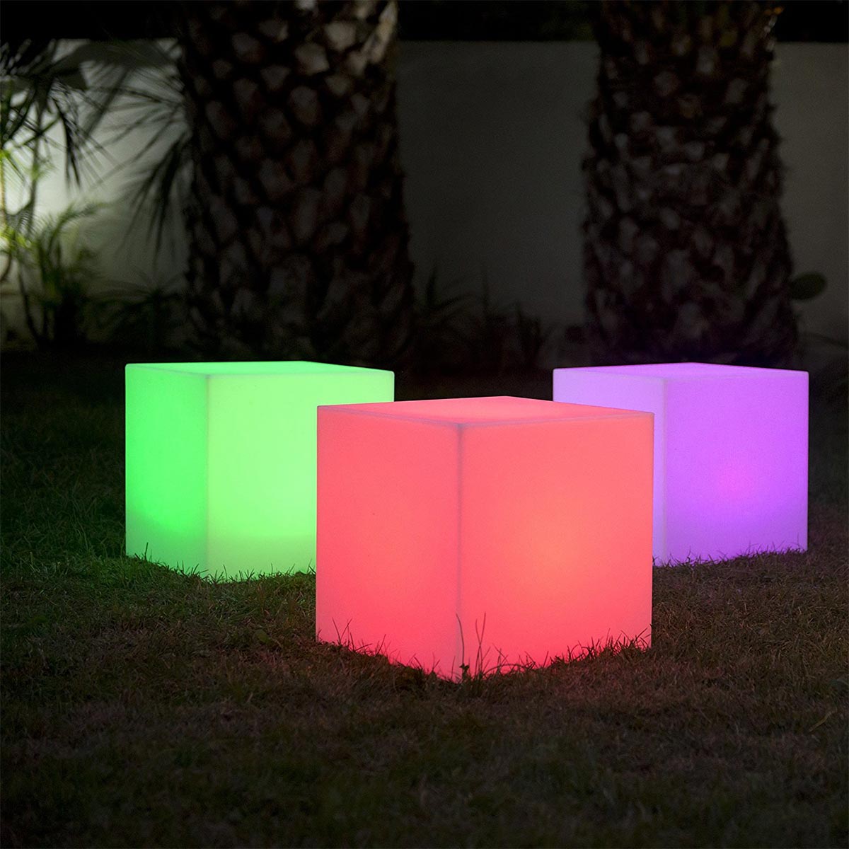 Red Deco Carry 40cm cube lumineux multicolore télécommande
