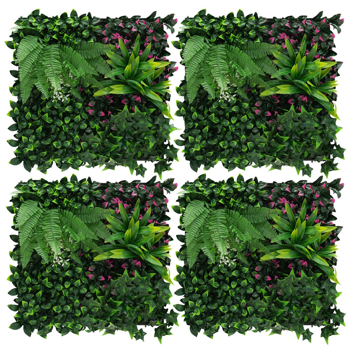 ECD Germany Jungle Fern mur végétal artificiel vert lot 4 50x50 cm