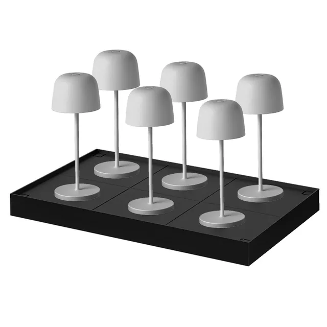 Red Deco Sophia Grey lampe table sans fil LED lot 6 gris H20cm