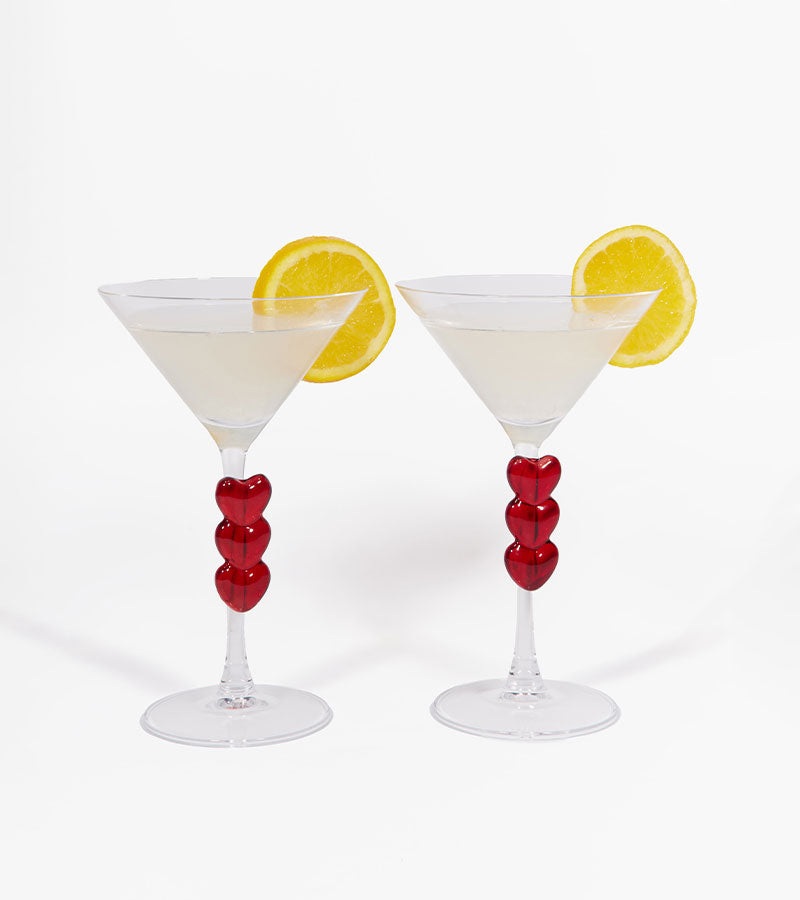 L'avant gardiste Love verres à cocktail coffret 2 Saint-Valentin