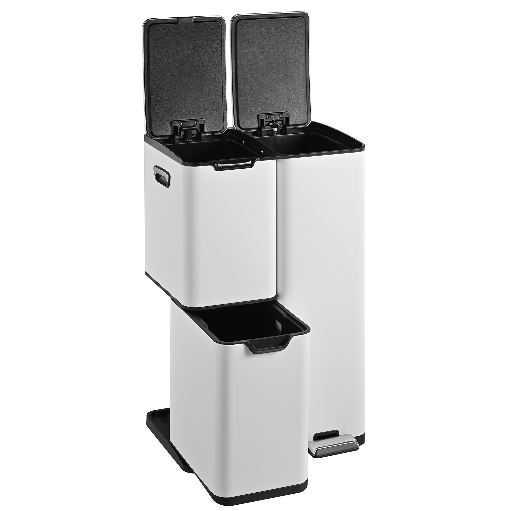 Red Deco Haja poubelle cuisine 60 L blanc tri sélectif