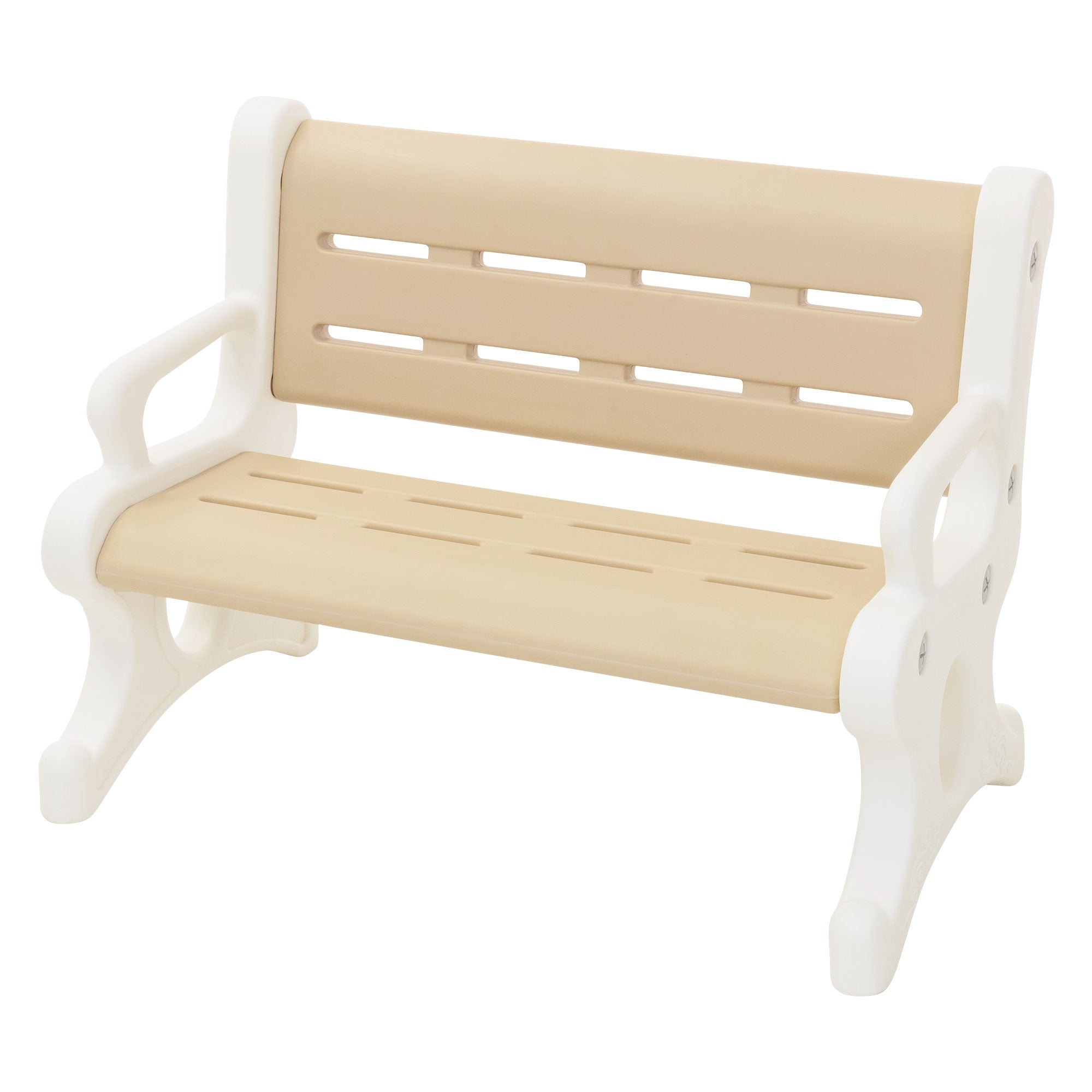 ECD Germany Joyz banc enfant plastique marron-blanc 81,5 cm
