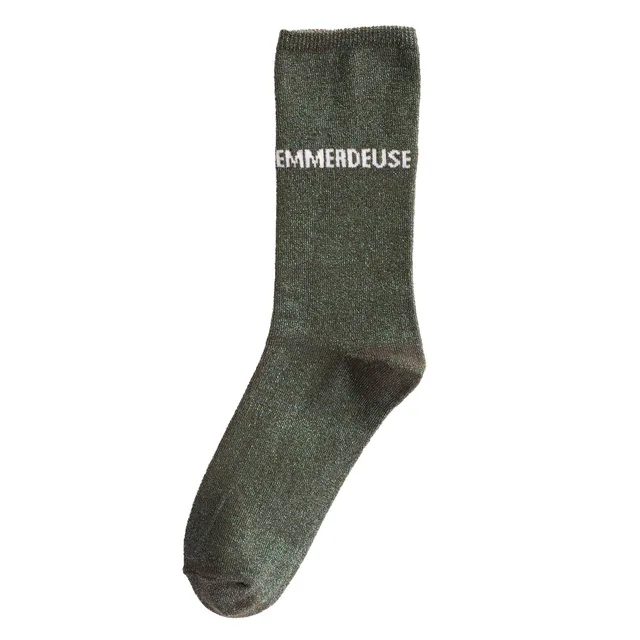 Stokomani Mode chaussette à message kaki 36/41 coton