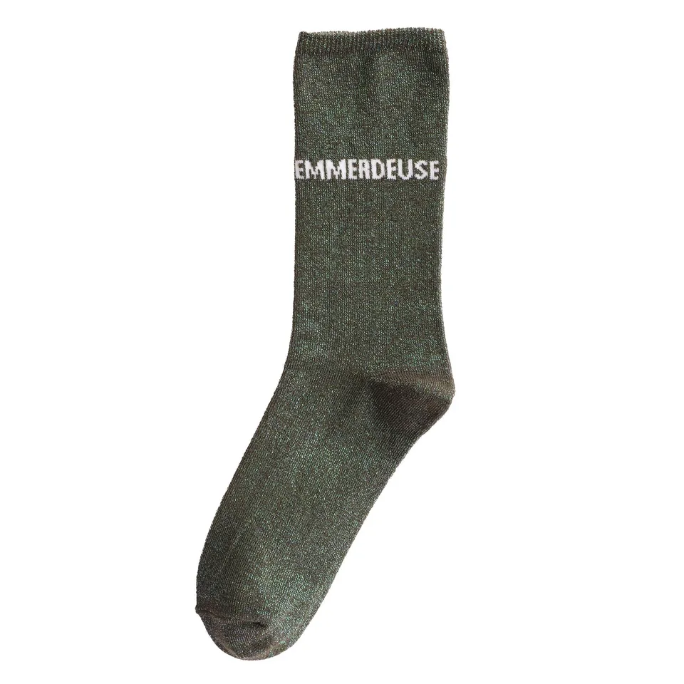 Stokomani Mode chaussette à message kaki 36/41 coton
