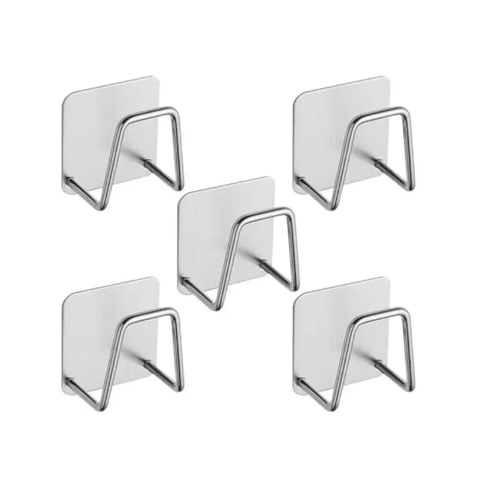 Shop-Story Eviclip Porte-Éponge Acier Autocollant x5 Inox