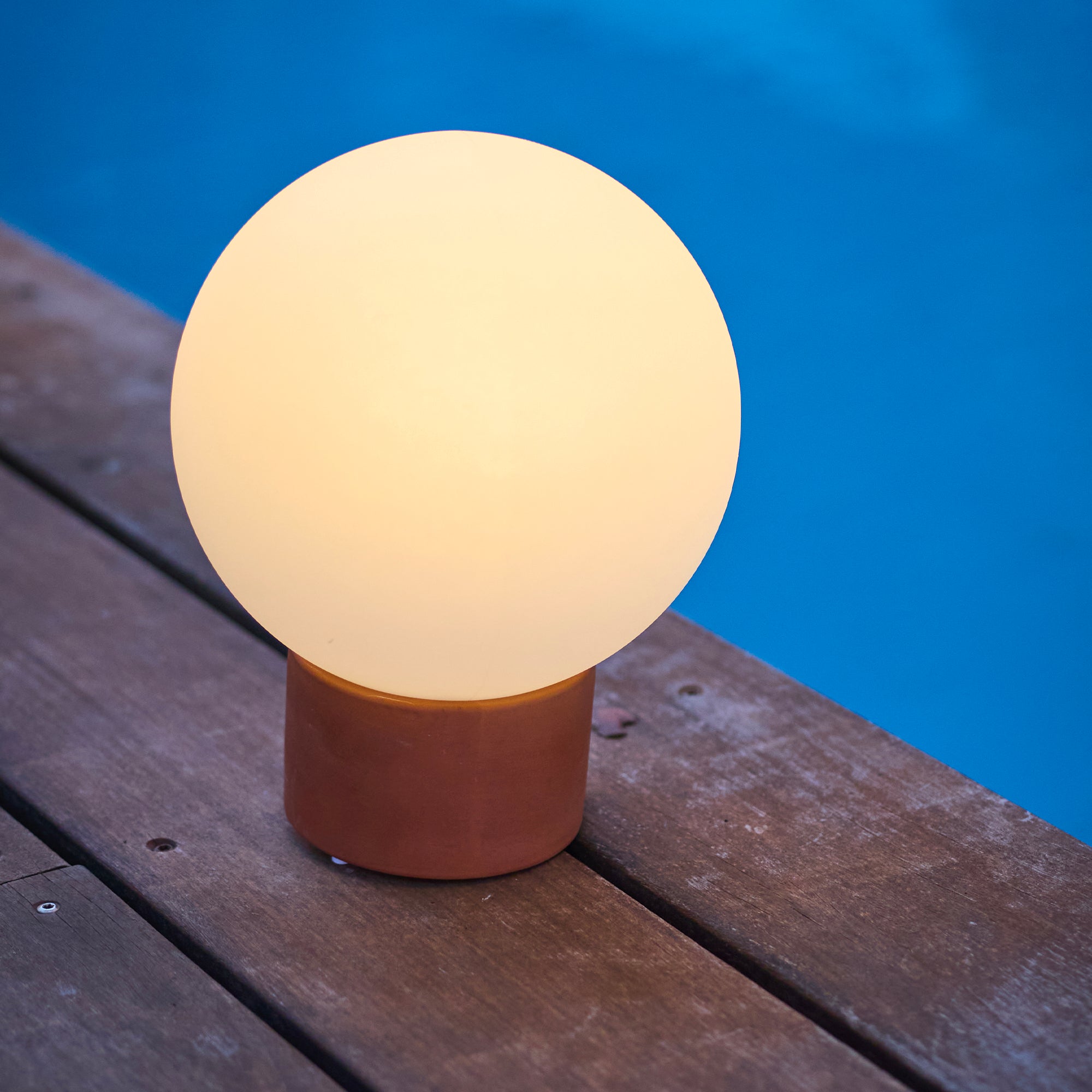 Red Deco Terra Lampe Table Sans Fil Terre Cuite H25cm Touch