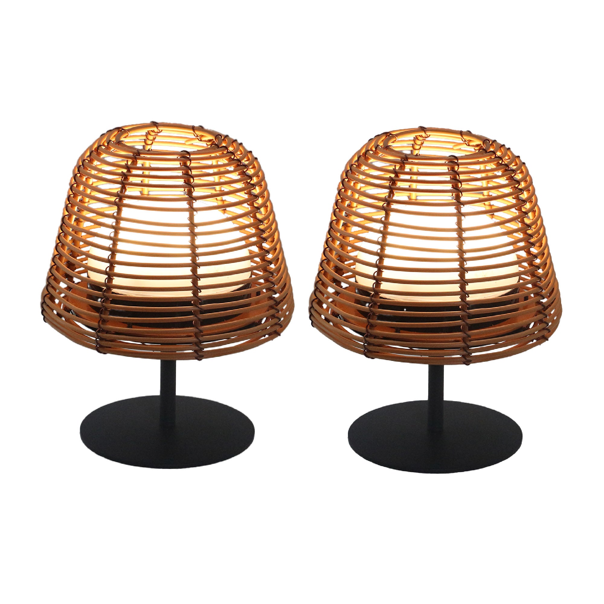 Red Deco Twins Bohème set 2 lampe sans fil LED polyrotin H16cm