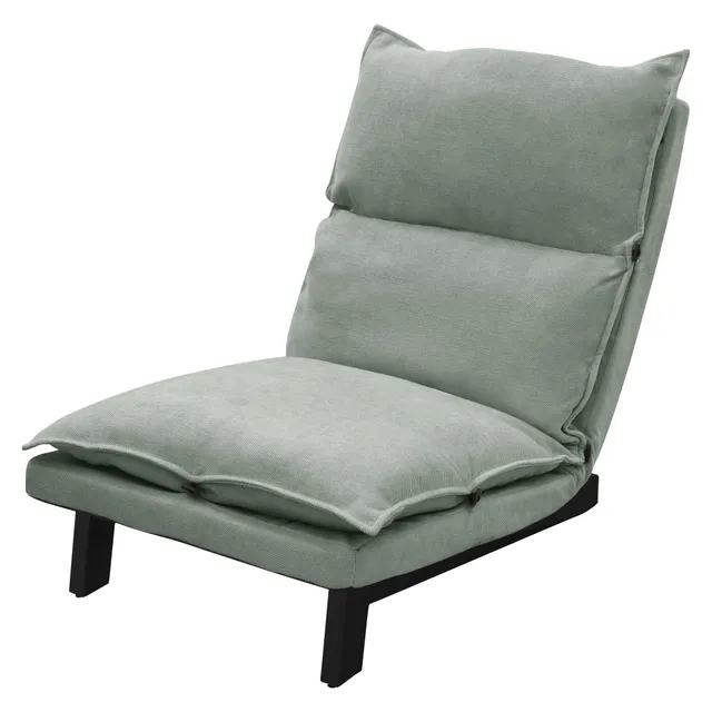 ECD Germany ML-Design Fauteuil de Sol Lin Gris-Vert Dossier