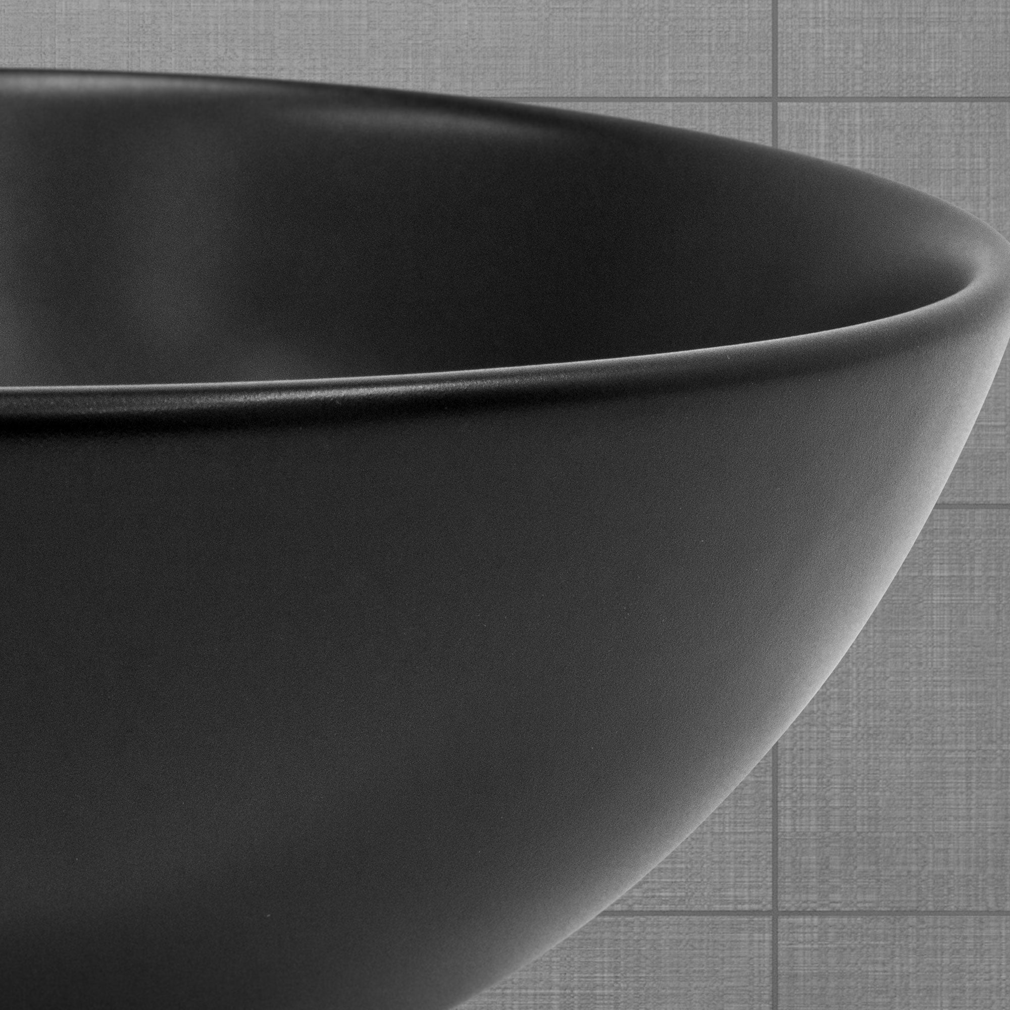 LuxeBath Vasque ronde noir céramique 28 cm avec bonde