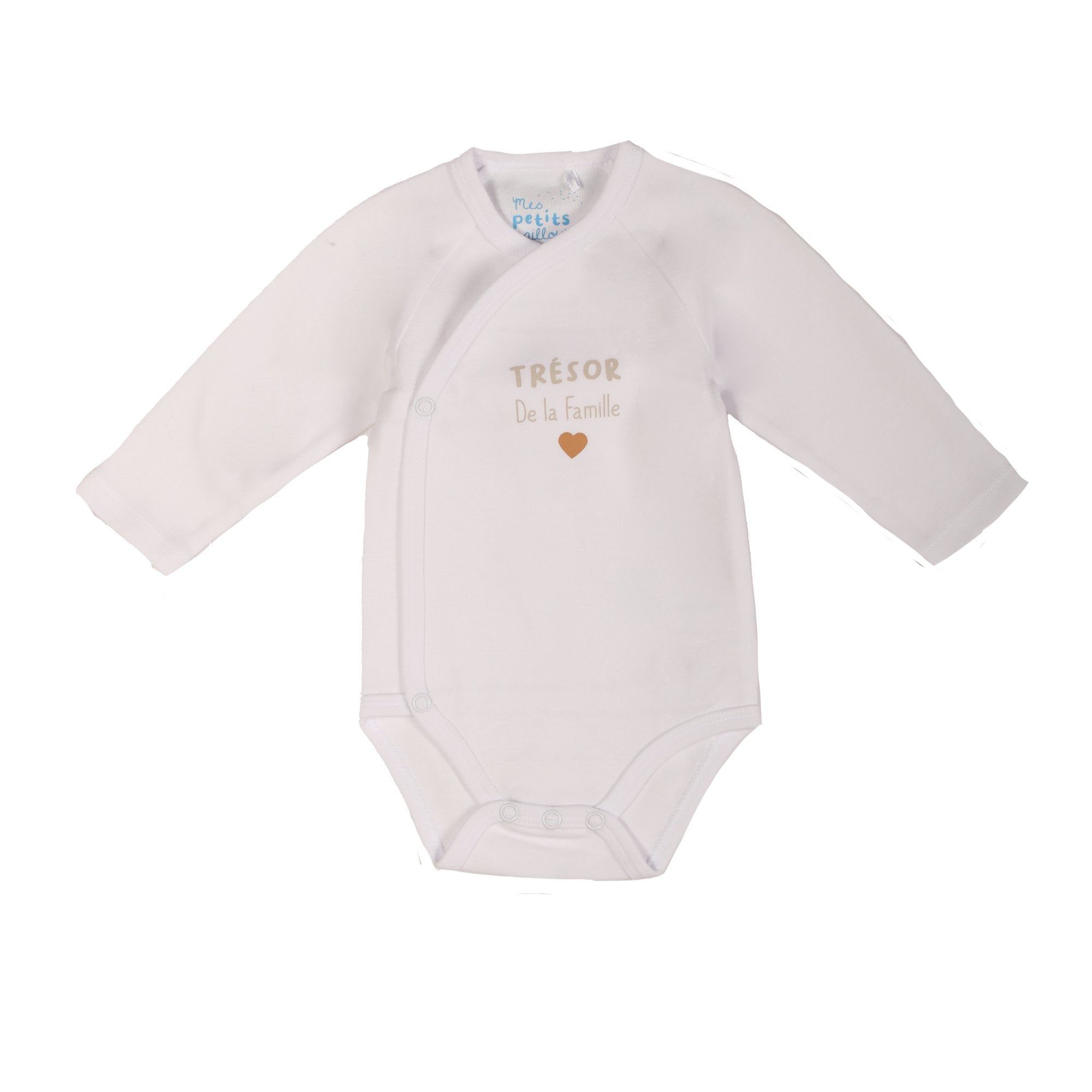 Stokomani Lot 3 bodies croisés bébé blanc 3 mois