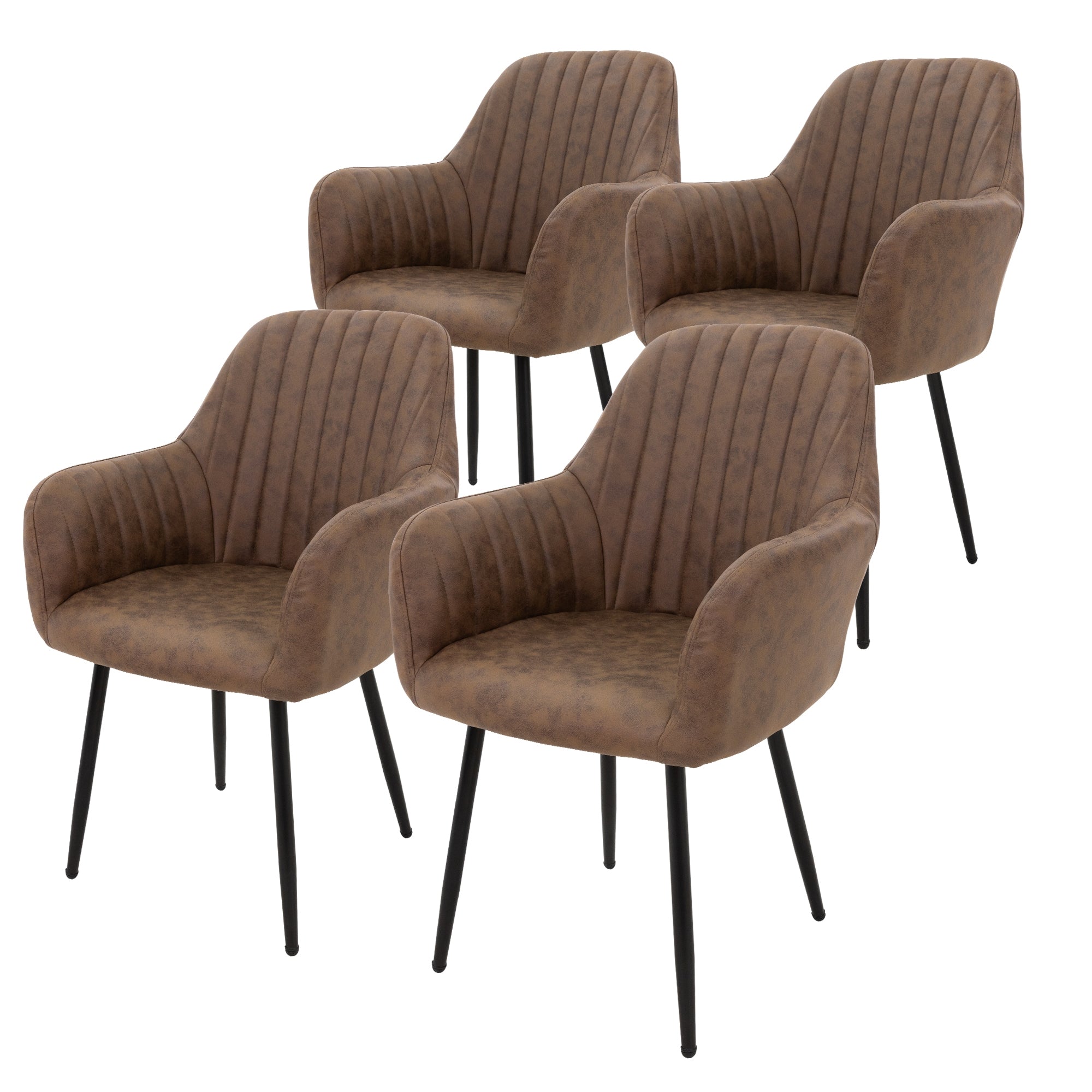 ECD Germany Möbel Chaise Salle à Manger Velours Anthracite Lot 2