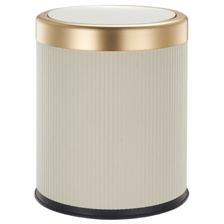 Red Deco Glint lot 3 poubelles push 8L blanc et or
