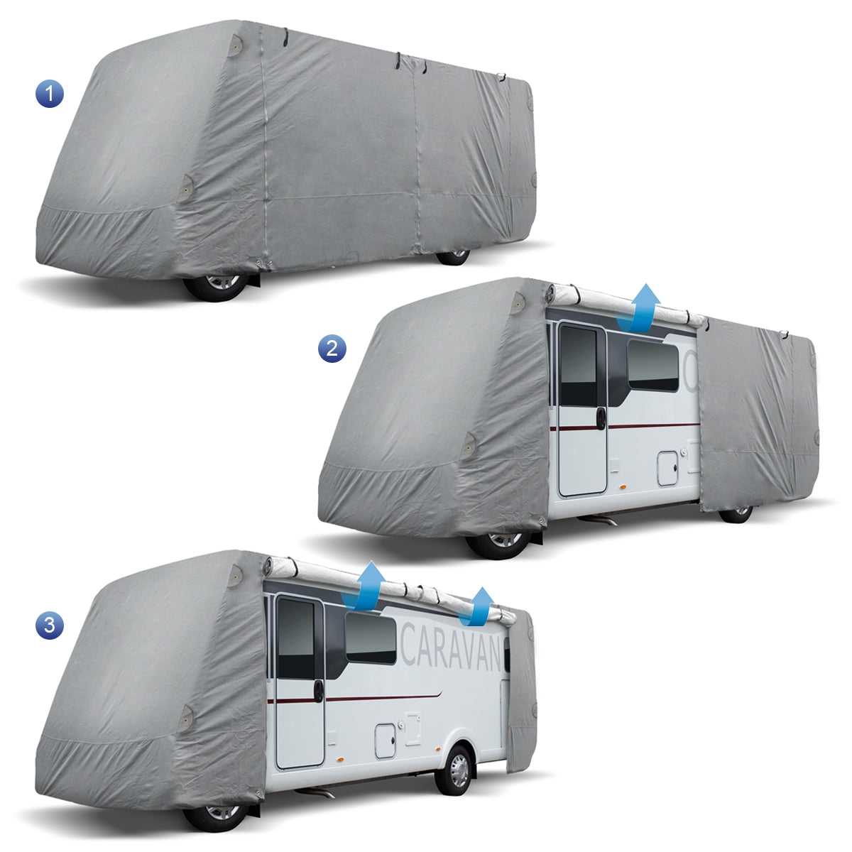 ECD Germany Garten housse camping-car L 730x235x275 respirante